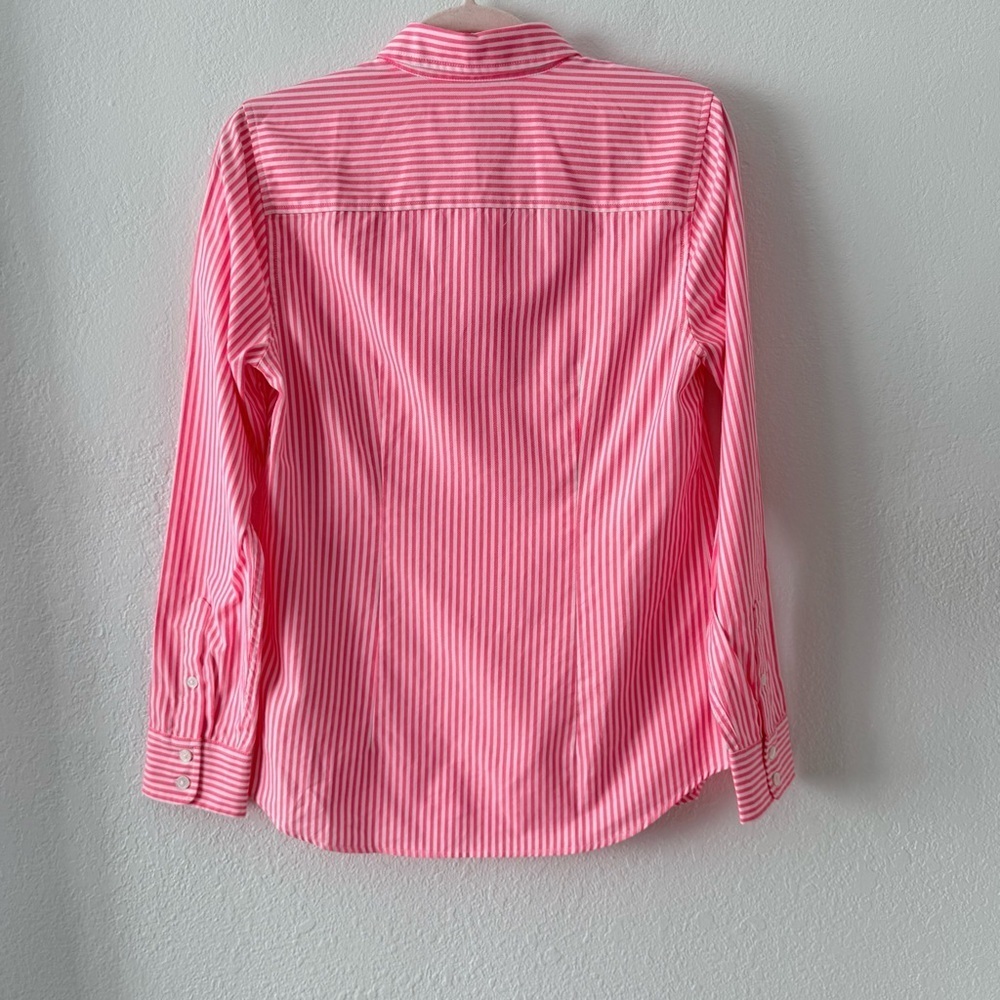 Vineyard Vines Preppy Pink and White Striped Button Down Shirt Size 4 - Picture 6 of 14